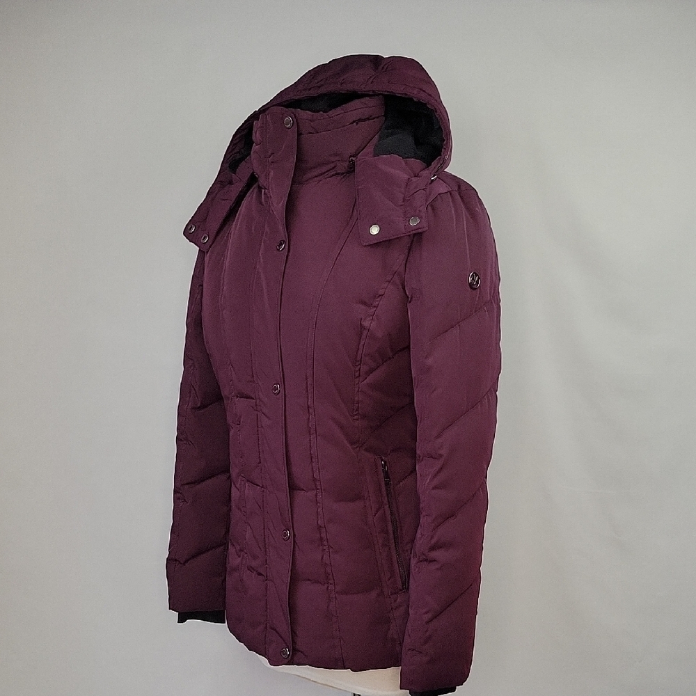 Calvin Klein Puffer Jacket w/Hood Eggplant Purple Size Small